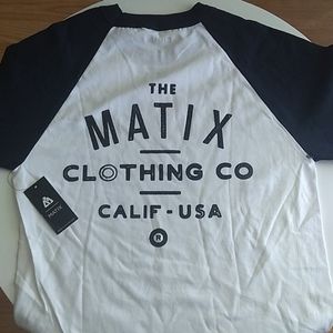 Matix Raglan Navy Baseball Tee Small